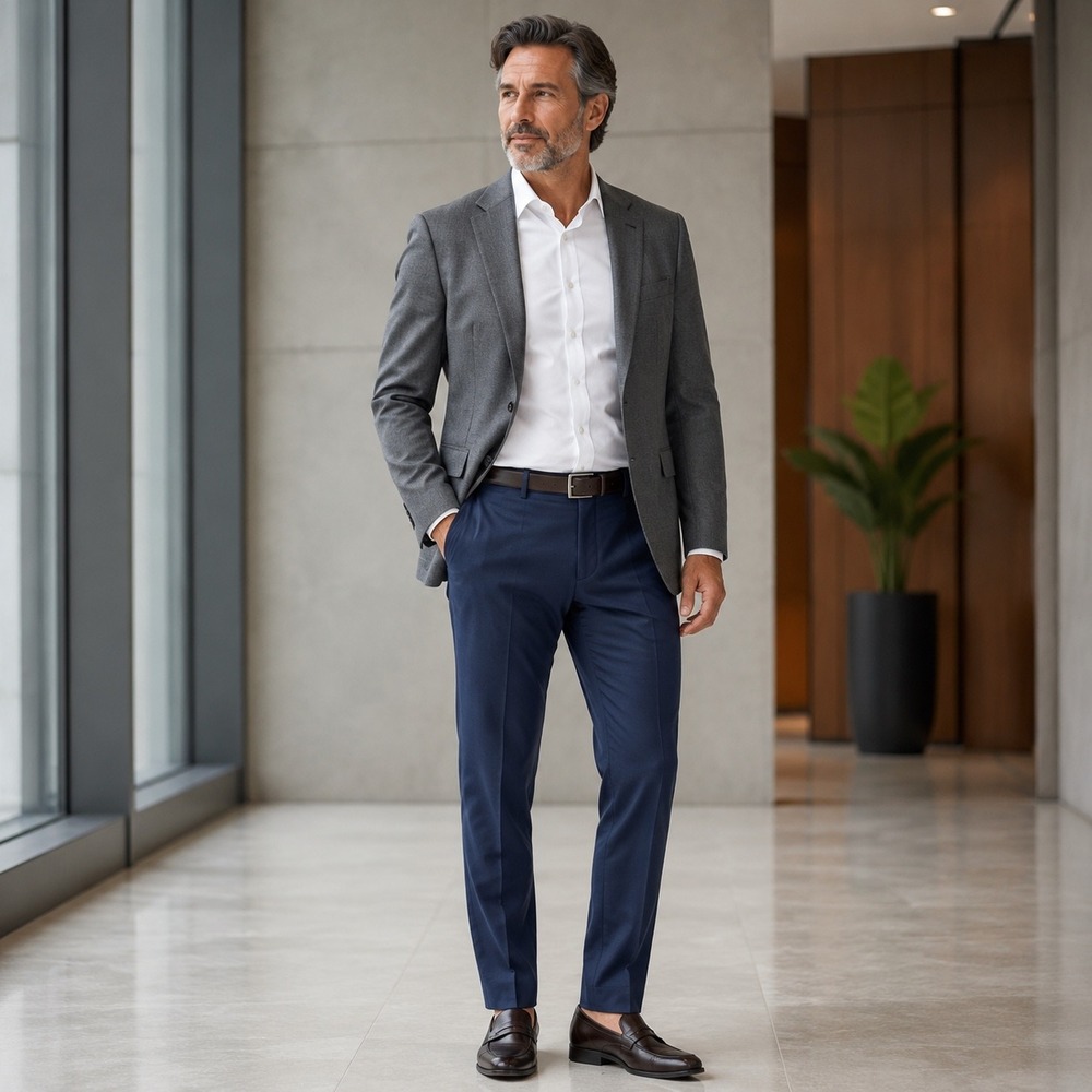 PT Torino Techno Washable Wool Pants Size EU50/US34 Blue Slim Fit Techno Fabric